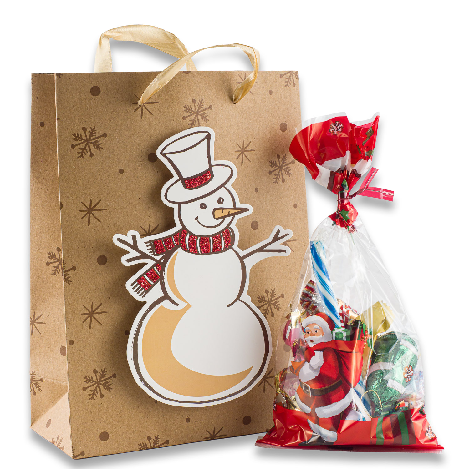 Noix 24 Sac Cadeau noel Autocollant Rond pour Bonbons Biscuits Chocolats