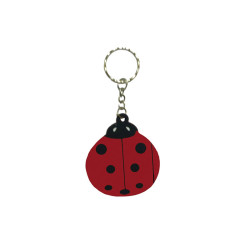 Carte de 12 porte-clés coccinelles, 6 cm