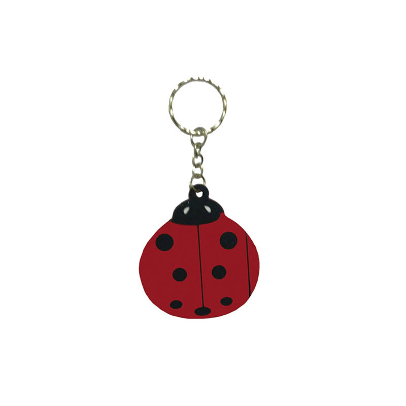 Carte de 12 porte-clés coccinelles, 6 cm