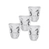 Set 4 Verres À Shot En Plastique Tête De Mort 50 Ml