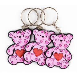 12 porte-clés ours coeur