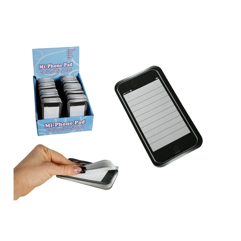 Bloc-notes forme smartphone, 65 pages, 6 x 11 cm