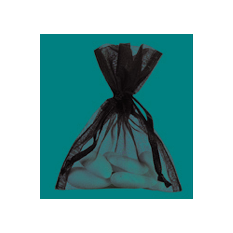 Sachet de 10 sacs organza 7.5x10cm noir