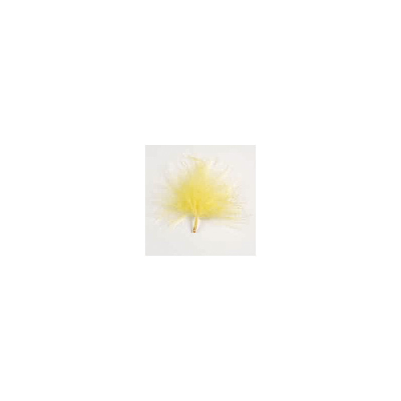 Sachet de 20 plumes de décoration jaune