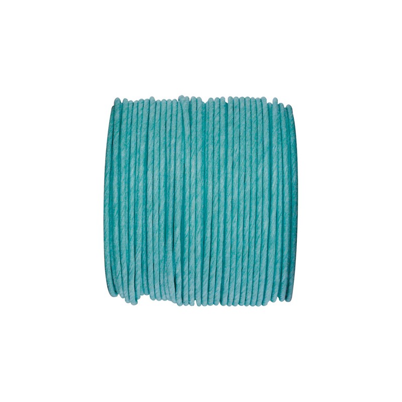 Bobine 20m corde laitonnée 2mm turquoise