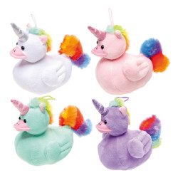 Canard licorne en peluche