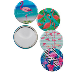 Miroir de sac flamant rose