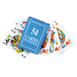 Jeu de 54 cartes plastifiées