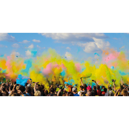 Poudre Holi POLVO - 10 Sachets De 100g - Rose - Naturelle Et Biodégradable