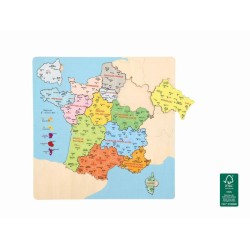 Puzzle carte de France bois