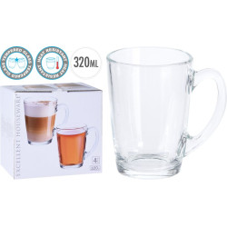 Set de 4 mugs en verre