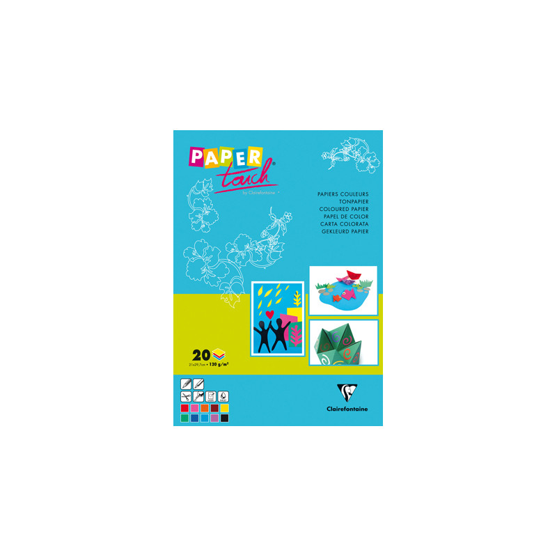 20 feuilles papier couleur A4