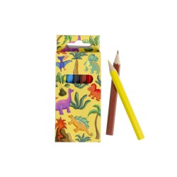 6 crayons de couleurs dino