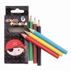 6 crayons de couleurs pirate