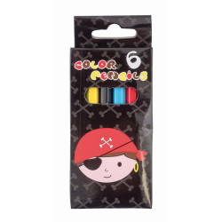 6 crayons de couleurs pirate