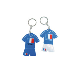 Porte-Clés Officiel FFF - Maillot Numéro 6 Pogba | Porte-clés PVC 2 Étoiles Collector - Cadeau Foot