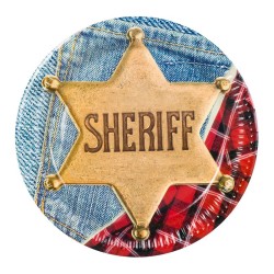 Set 6 assiettes Wild West 'Sheriff'