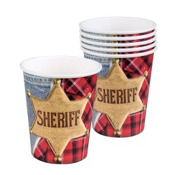 Set 6 gobelets Wild West 'Sheriff'