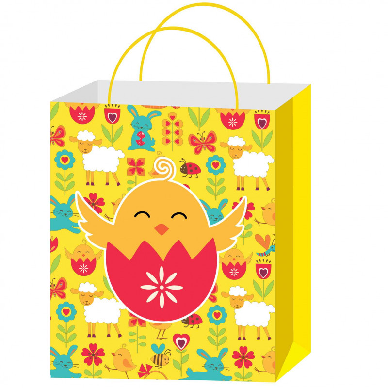 SAC PAPIER PAQUES POUSSIN