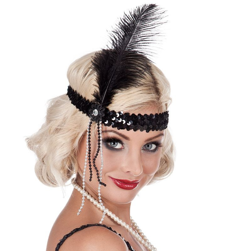 Bandeau flapper noir