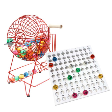 Jeu loto bingo complet : sphere metal 75 boules plateau tirage cartons pions - traditionnel classique - set jouet famille et carte