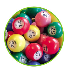 90 balles loto numérotées 22 mm