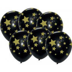 6 ballons noirs imprimés