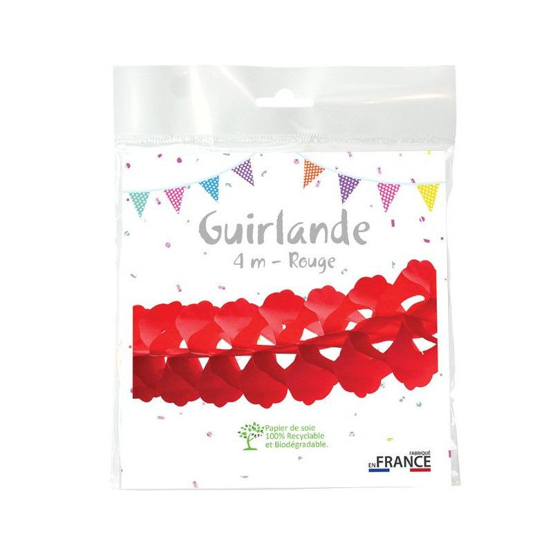 Guirlande papier rouge 4 m