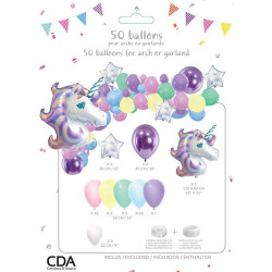 Kit 50 ballons LICORNE avec...