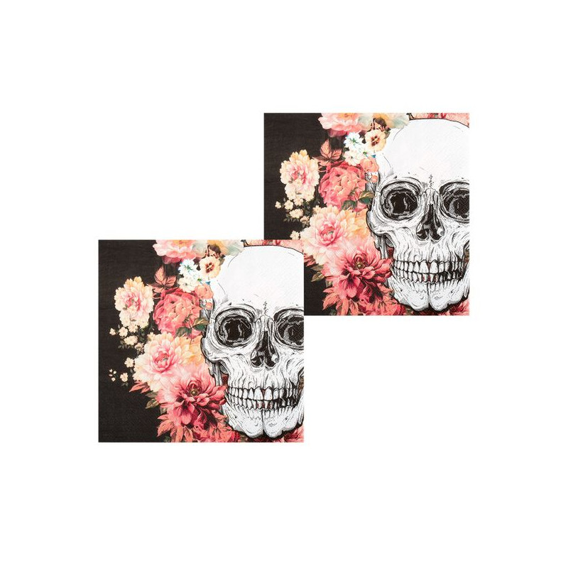 12 Serviettes Tête De Mort