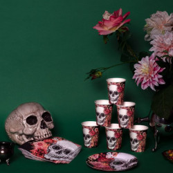 12 Serviettes Tête De Mort