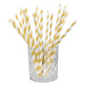 Pailles Papier Or/Blanc