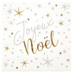 20 Serviettes Joyeux Noël Étoilé