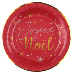 10 assiettes Joyeux Noël étoilé