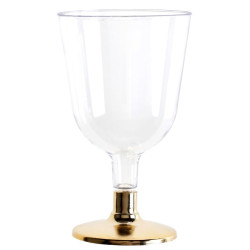 6  Verres à pied coloris or 15cl