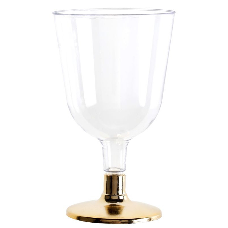 6  Verres à pied coloris or 15cl