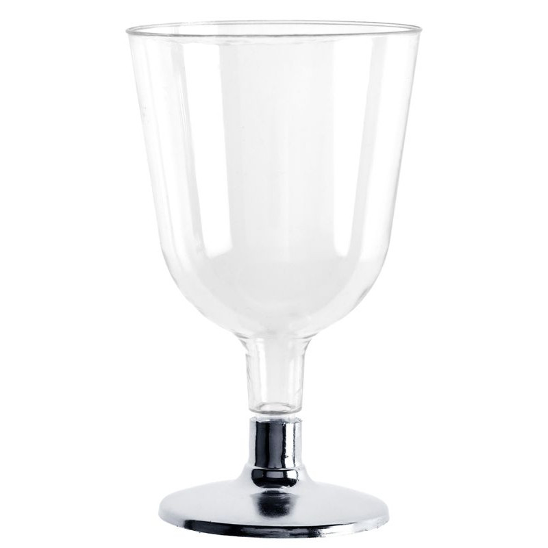 6  Verres à pied coloris argent 15cl