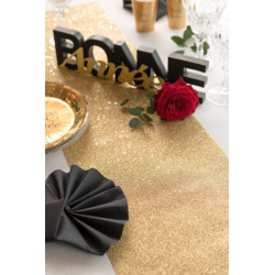 Chemin de table paillettes or