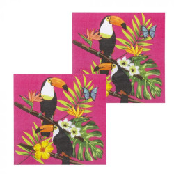 12 Serviettes Toucan ( 33 X 33 cm)