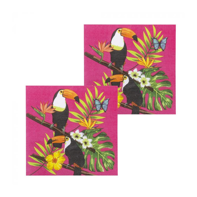 12 Serviettes Toucan ( 33 X 33 cm)