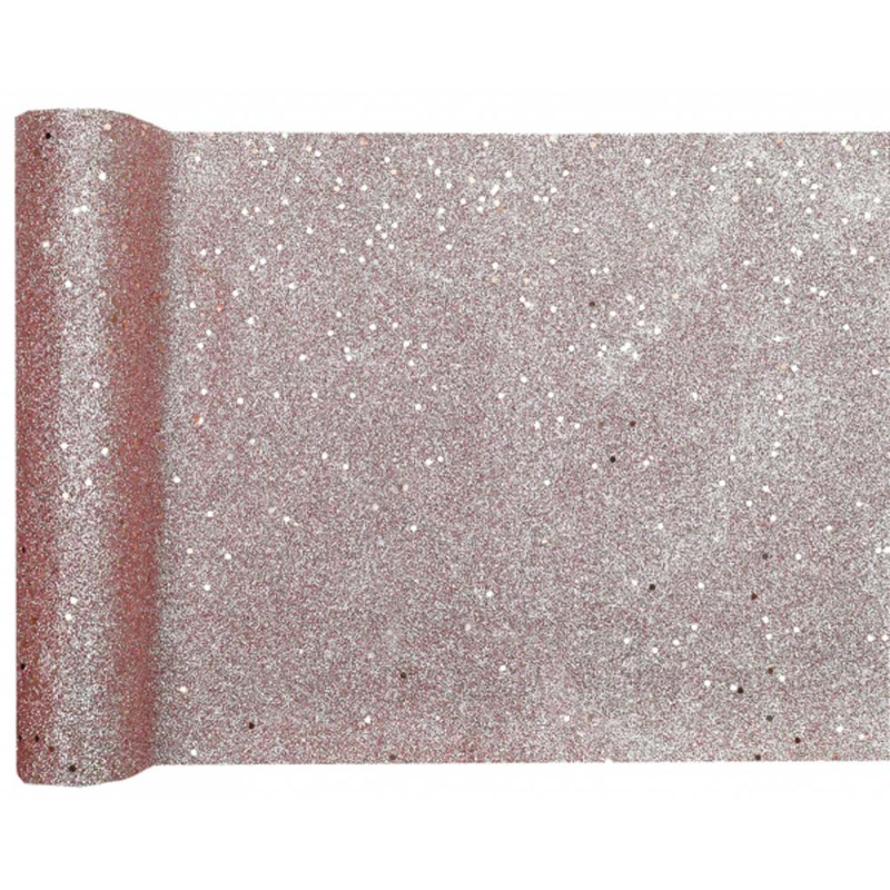 Chemin de table paillettes rose gold