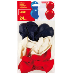 24 ballons bleu-blanc-rouge