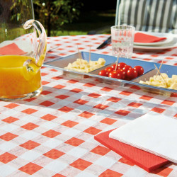 Nappe en papier à carreaux,...