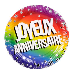 6 assiettes Joyeux Anniversaire