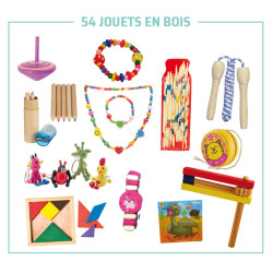 54 jouets mini-prix en bois