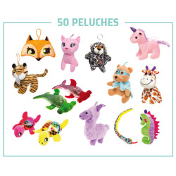 50 peluches assorties