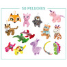 50 peluches assorties