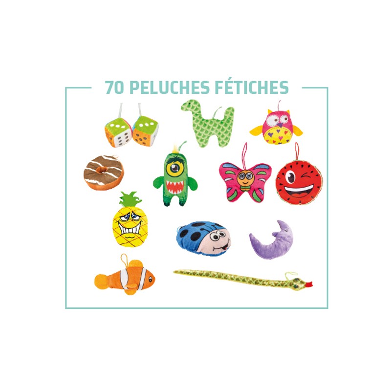 70 peluches fétiches assorties