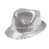 Chapeau Popstar sequins argent