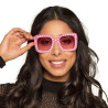 Lunettes party Bling bling rose vif